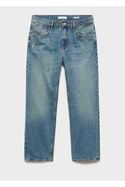 MANGO Man Yırtık Açık Yıkama Düz Kesim Jean