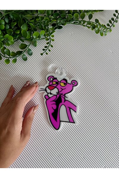 Ebru Pembe panter cam süsü vantuzlu