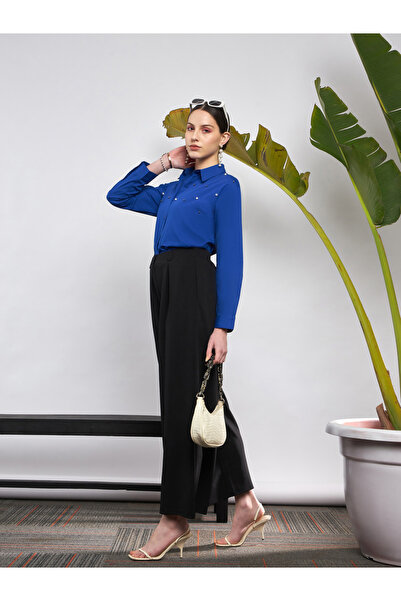 Sassafras By Styli Front Pleated Loose Fit Pants