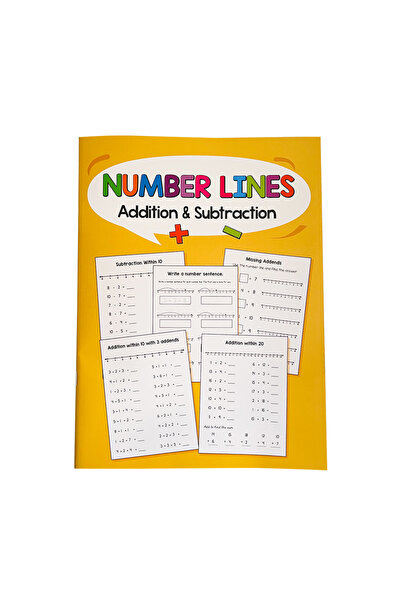 Choice كتاب تدريبي على الجمع والطرح في حدود 20 باللون الأخضر الفاتح، كتاب تدريب على خط الأعداد، لمرحلة رياض الأطفال