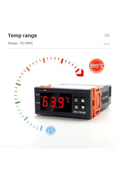 JUANJUAN 90-250v 30a Zfx-7016k Intelligent High Temperature Controller Digital Thermostat Regulator 999 Degre