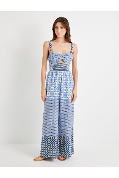 Koton Bol Paça Tulum Desenli Pencere Detaylı Askılı Gipeli Pamuklu