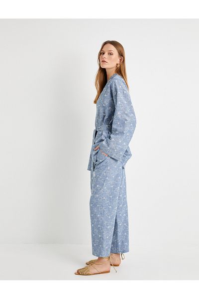 Koton Culotte-Hose, elastische Taille, Taschendetail, Blumenstickerei