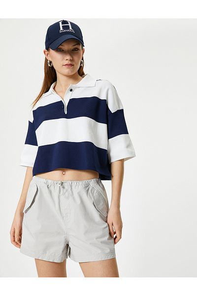 Koton Cotton Mini Shorts - Comfortable Fit with Pockets and Elastic Waist