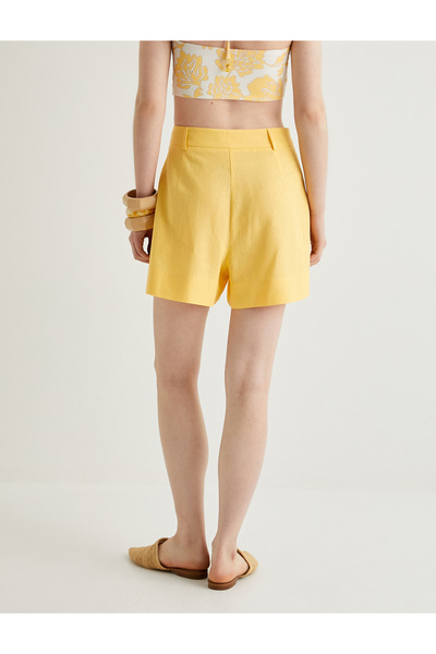 Koton X Melis Ağazat - Keten Karışımlı Pileli Şort