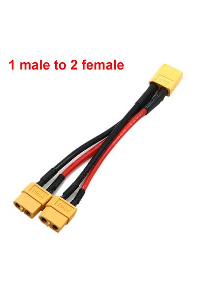 Choice XT60 Male Female Cable Parallel Battery Connector 3-Way 14AWG Silicone Wire Dual Extension Cable ...