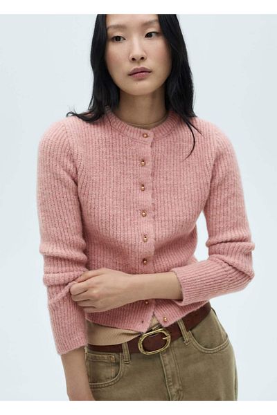 MANGO Woman Jewel Buttoned Knitwear Cardigan