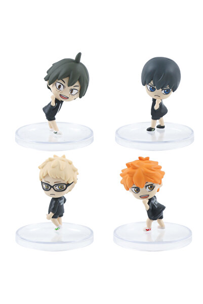 BANDAI opp 4Pcs/1Set Haikyuu Figure Tobio Kageyama Model Q version Hinata Sho...