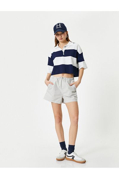 Koton Cotton Mini Shorts - Comfortable Fit with Pockets and Elastic Waist