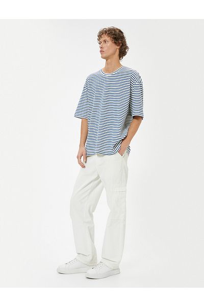 Koton Βαμβακερό μπλουζάκι Oversize - Crew Neck, κοντό μανίκι