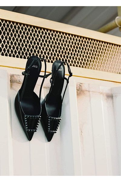 MANGO Woman Patent Leather - Open Back Heeled Shoes