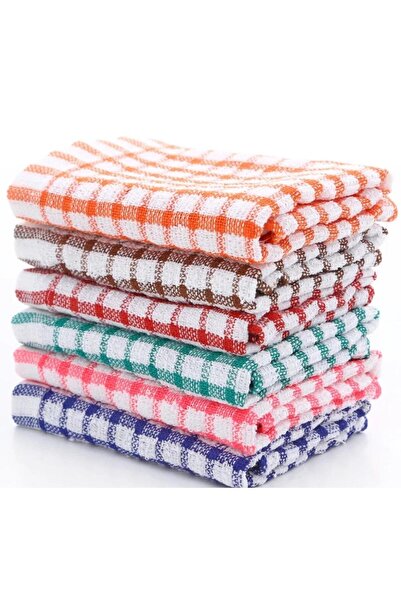 Choice 6 قطع من مناشف المطبخ القطنية، مقاس 28×40 سم، ماصة للماء وخالية من الو...