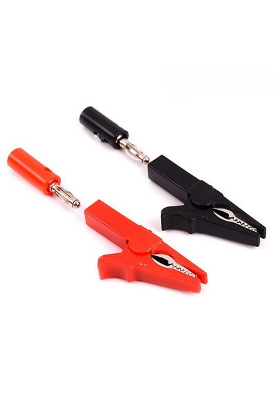 Choice 4pcs 4pcs/set 55mm Alligator Clip Banana Plug Test Probes With 4mm Banana Plug Cable Clips For Red B