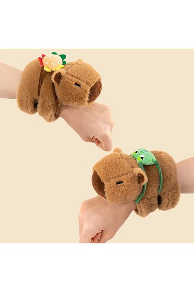 Choice Lovely Capybara Animal Slap Snap Wrap Wristband Bracelet Plush Stuffed Animal Kawaii Capybara Han...