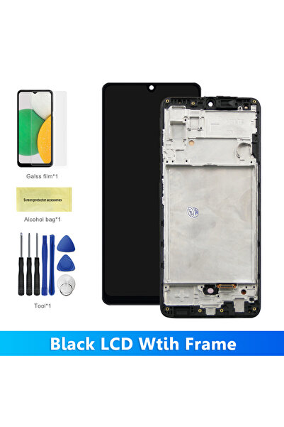 Choice1 شاشة LCD سوداء بإطار لهواتف A32 4G و A325 و A325F و SM-A325M و SM-A32...