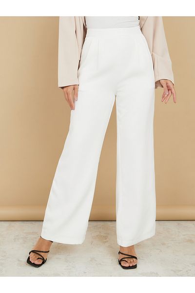Styli High Rise Tailored Wide Leg Pants