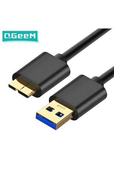 Choice كابل QGEEM Micro USB 3.0 أسود TPE بطول 1 متر من النوع A إلى Micro B لمحرك الأقراص الصلبة الخارجي HDD Sam