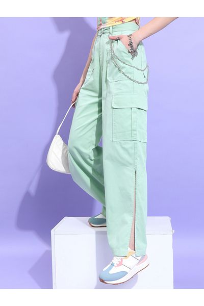 Ketch By Styli بنطال كارجو بفتحة جانبية صلبة