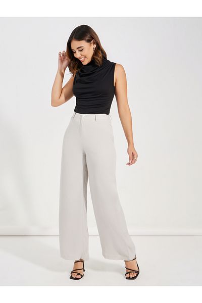 Styli High Rise Straight Fit Basic Pants
