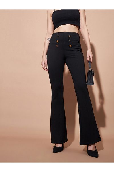 Sassafras By Styli بنطال واسع الارتفاع بأزرار ذهبية اللون