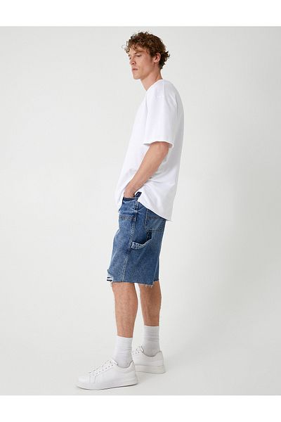 Koton Bavlněné Carpenter Jeans - bermudské šortky a šortky s detaily