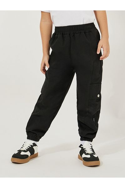 Styli Plain Elastic Waistband Cargo Pants
