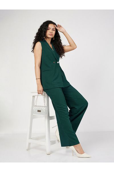 Sassafras By Styli High Rise Darted Palazzo Pants