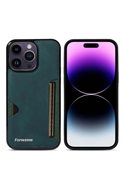 Choice جراب هاتف iPhone 16 Pro باللون الأخضر مع حامل بطاقات ريترو لهاتف iPhon...