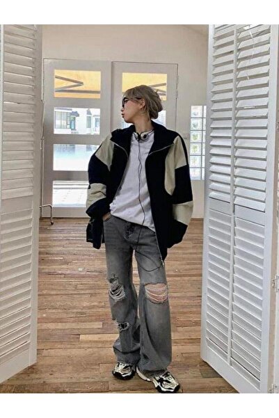 Toum STREETBEAT WEAR  Vintage Baggy Paraşüt Kumaş Kolej Ceket Eşofman