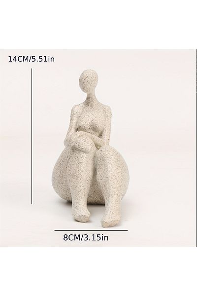 Choice Zhoupangirl 1pc, Sandstone Resin Chubby Woman Statue Handmade Sandstone Abstract Art Home Living R