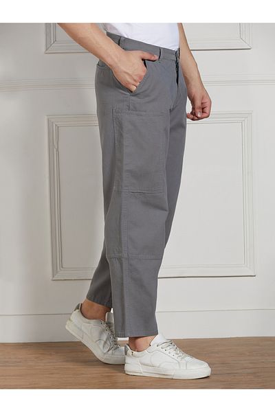 Dennis Lingo By Styli Cotton Lycra Solid Stretchable Relaxed Fit Cargo Trousers