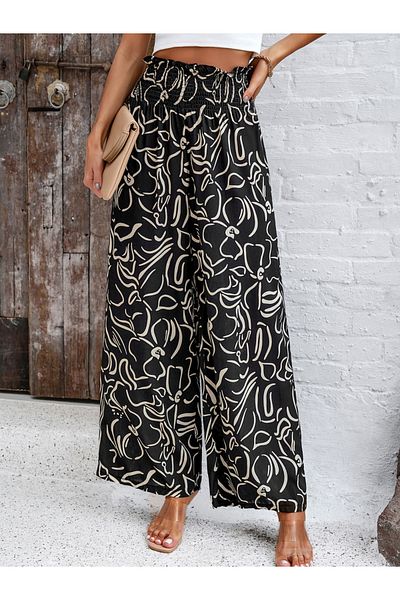 DY By Styli All Over Print Pants with Elasticated Waist