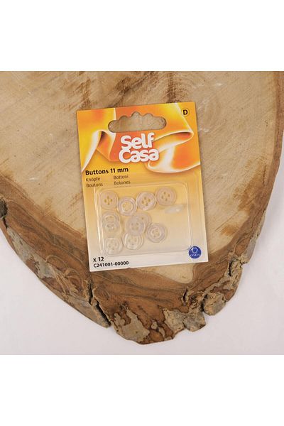 Self Casa Transparent and Multi-Purpose 11 mm Shirt Button 12 Pieces