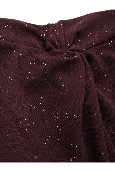 Sassafras By Styli Shimmer Twisted Waistband Bellbottom Pants