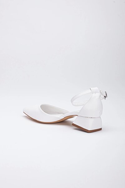 GULT Pantofi de vară casual cu toc de 3 cm de damă, albi