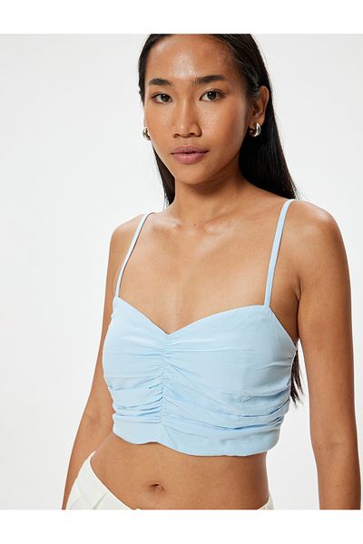 Koton Bustier mit schmalem Schnitt und drapiertem Leinen-Mix
