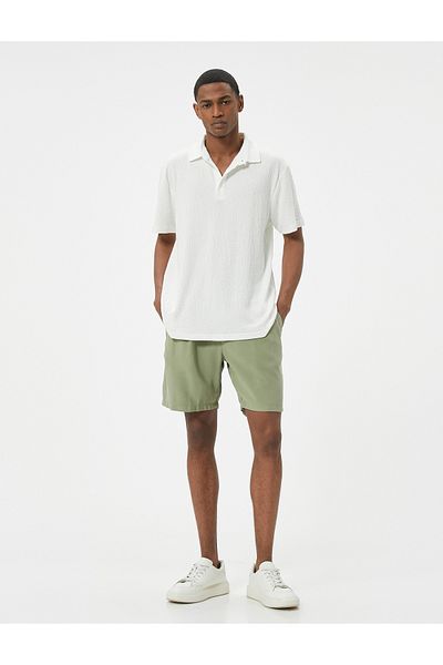 Koton Bermudashorts aus Chino-Rayon mit Schnürung an der Taille und Taschendetail