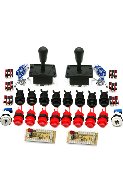 Choice طقم ألعاب أركيد أحمر وأسود، بدون تأخير، لوحة تحكم USB للكمبيوتر الشخصي...