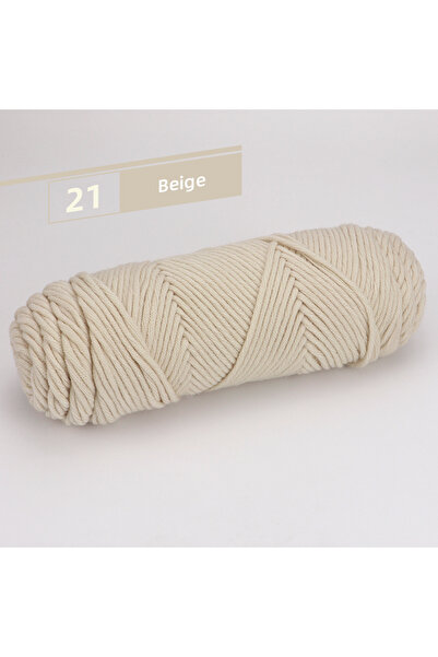 Choice 21 خيط قطني بيج 1 قطعة - 8 كرات، 100 جم/3.52 أونصة، حياكة متوسطة الحجم...
