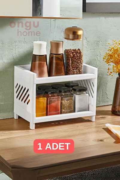 2 Tier Multi Purpose Organizer Shelf Countertop Kitchen Shelf Bathroom Organizer Office Organizer