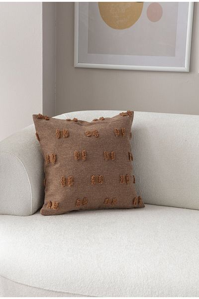 dekomall home & living Καφέ Bohemian Punch Υφαντό κάλυμμα μαξιλαριού