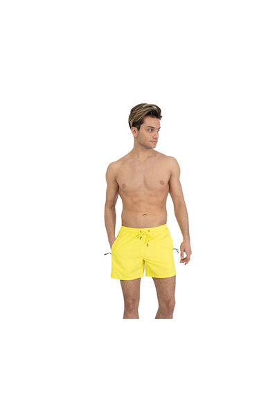 Miami Beach Yellow Men's Shorts Swimsuit - 301 Duz Sort, Relaxed Fit
