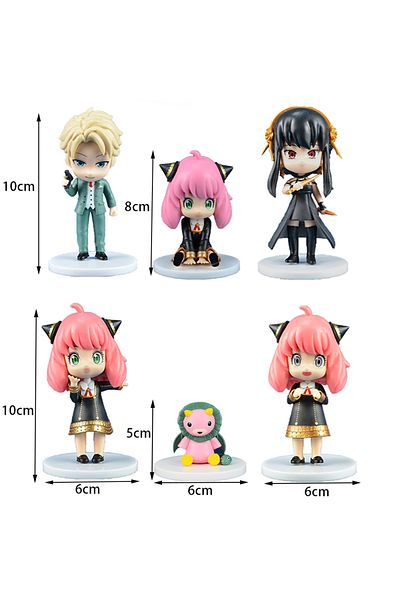 Choice 6pcs Spy X Family Action Figure Toy Doll Anya Yor Loid Forger Chimera Anime Cartoon Cute Kawaii Doll