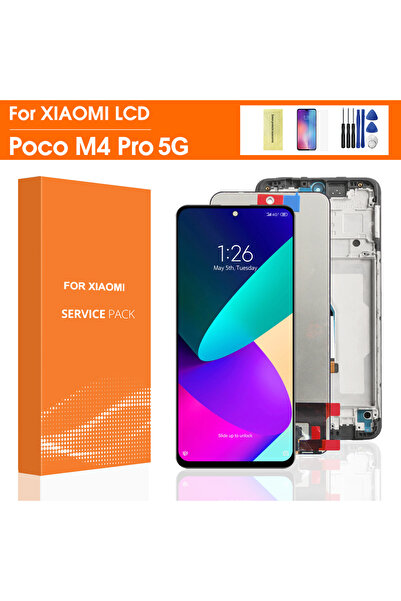 Choice شاشة LCD سوداء بإطار مقاس 6.6 بوصة لهاتف POCO M4 Pro 5G مع محول رقمي ل...