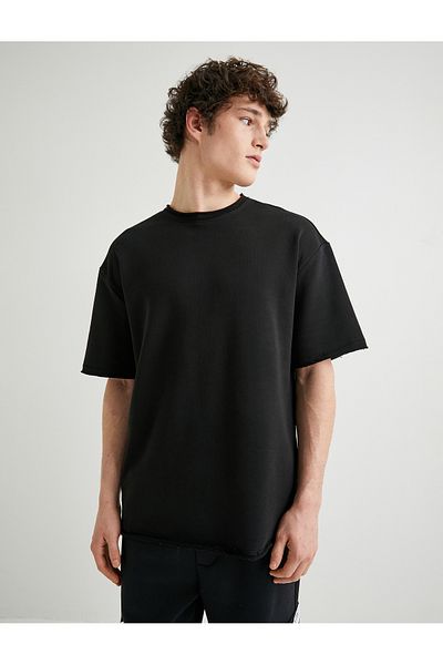 Koton Μπλουζάκι Crew Neck Oversize - Λεπτομερής ετικέτα