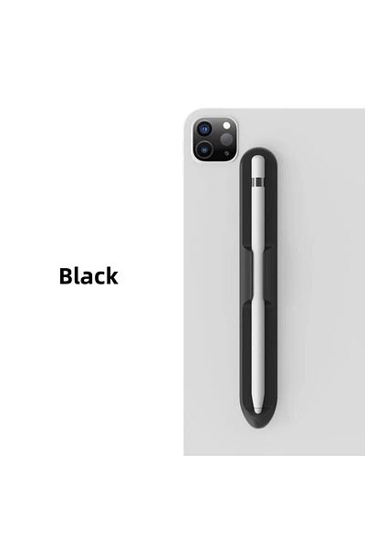 Choice حامل قلم رصاص أسود من السيليكون لجهاز Apple Pencil من الجيل الأول والثاني وجهاز Samsung G