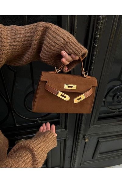 Tina İstanbul Geanta Taba Nubuck - Cu Husa si Accesorii pentru Curea