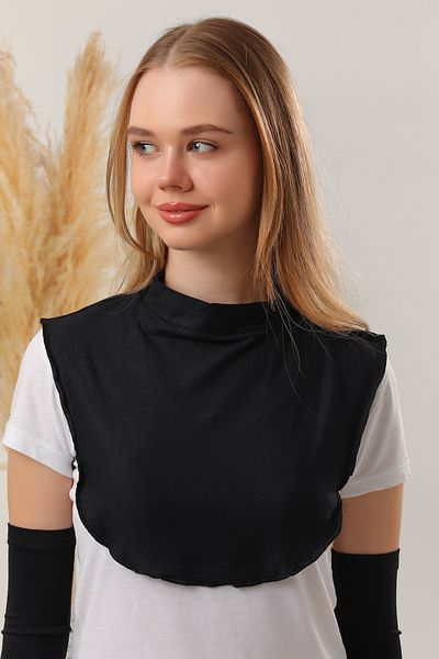 Melodi Scarf Γυναικείο Hijab Μαύρη Κρέμα 2 τεμαχίων γιακάς λαιμού