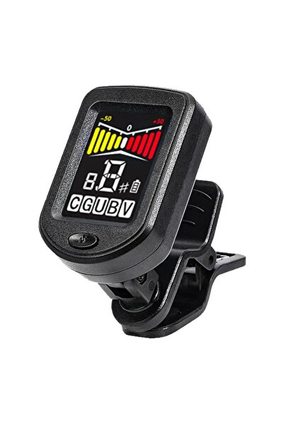 Choice موالف جيتار رقمي إلكتروني بمشبك وشاشة ملونة، مزود بشاشة LCD ملونة، مناسب للكمان والباس واليوكوليلي