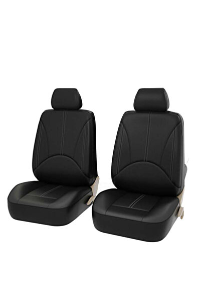 Choice مجموعة أغطية مقاعد السيارة الأمامية السوداء × 2 من جلد البولي يوريثان ...